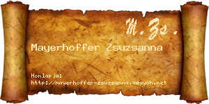 Mayerhoffer Zsuzsanna névjegykártya